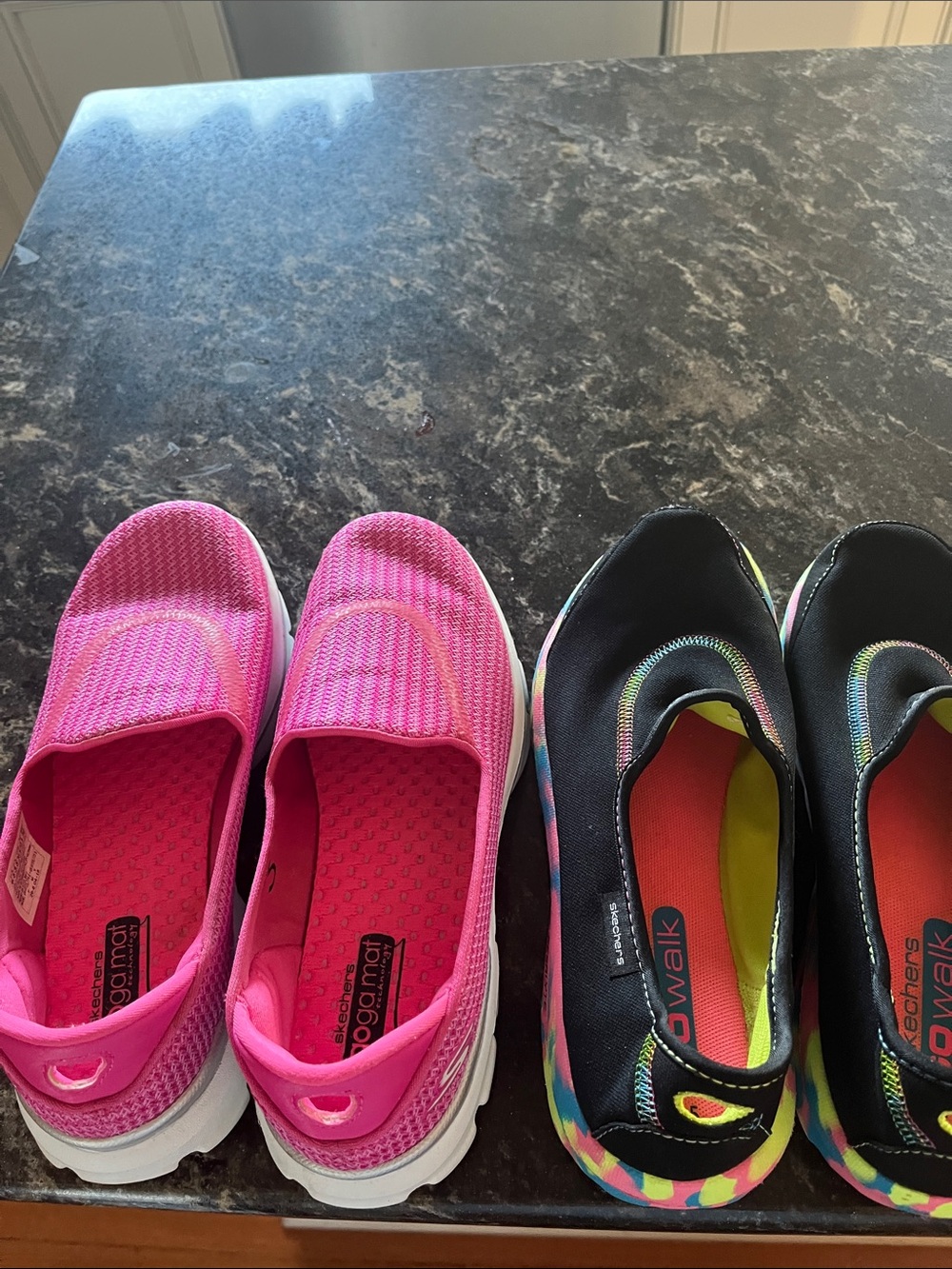 Skechers women’s 2 pr  Slip-On Sneakers Hot Pink and Multicolor & black Gowalk